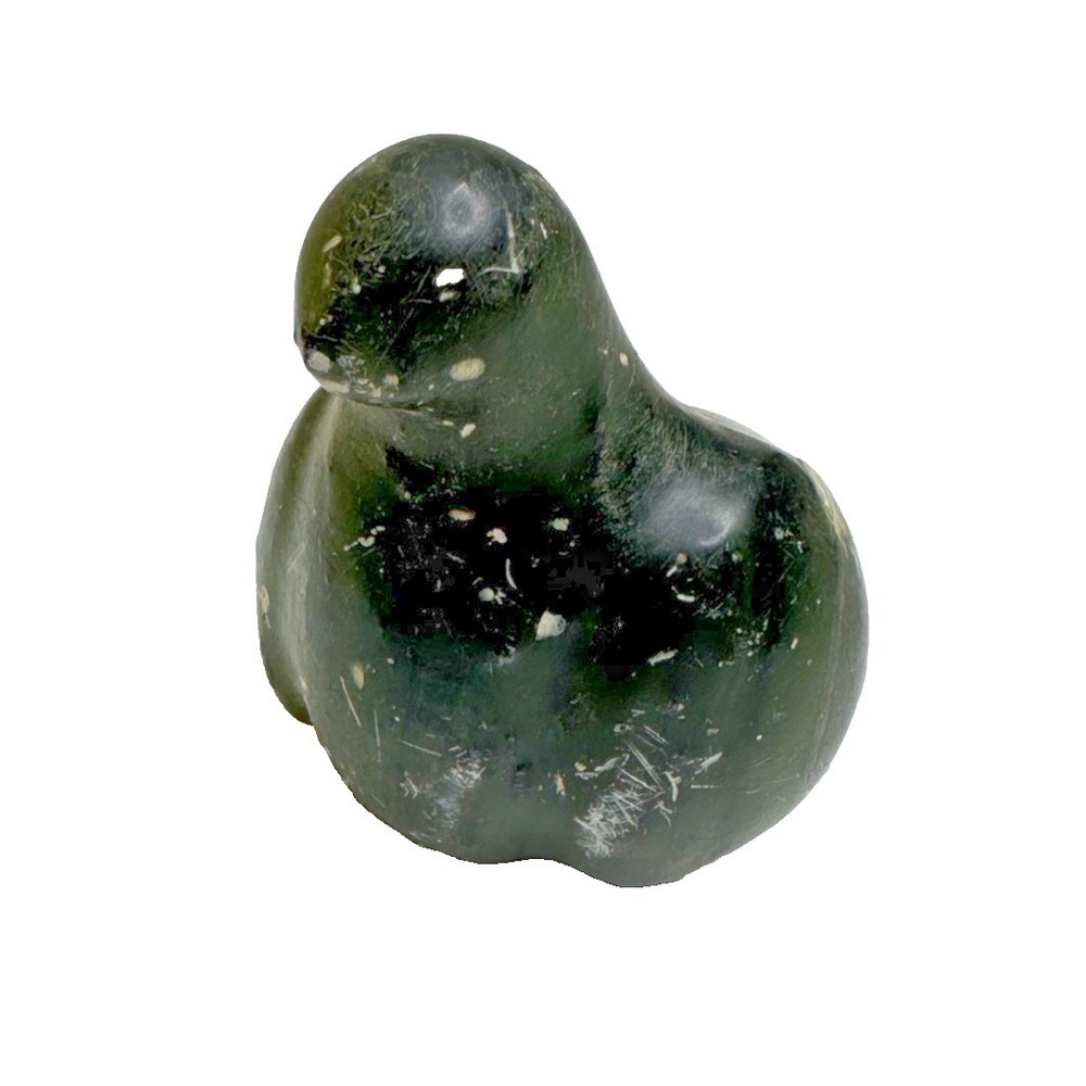 Vtg Handcrafted Alaska Soapstone Bird Figurine Signed Dove 2.5" tall